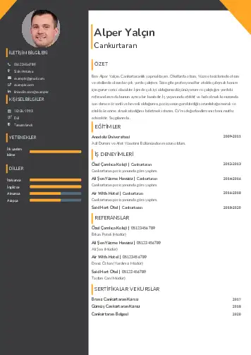 Cankurtaran CV Örnekleri cv indir
